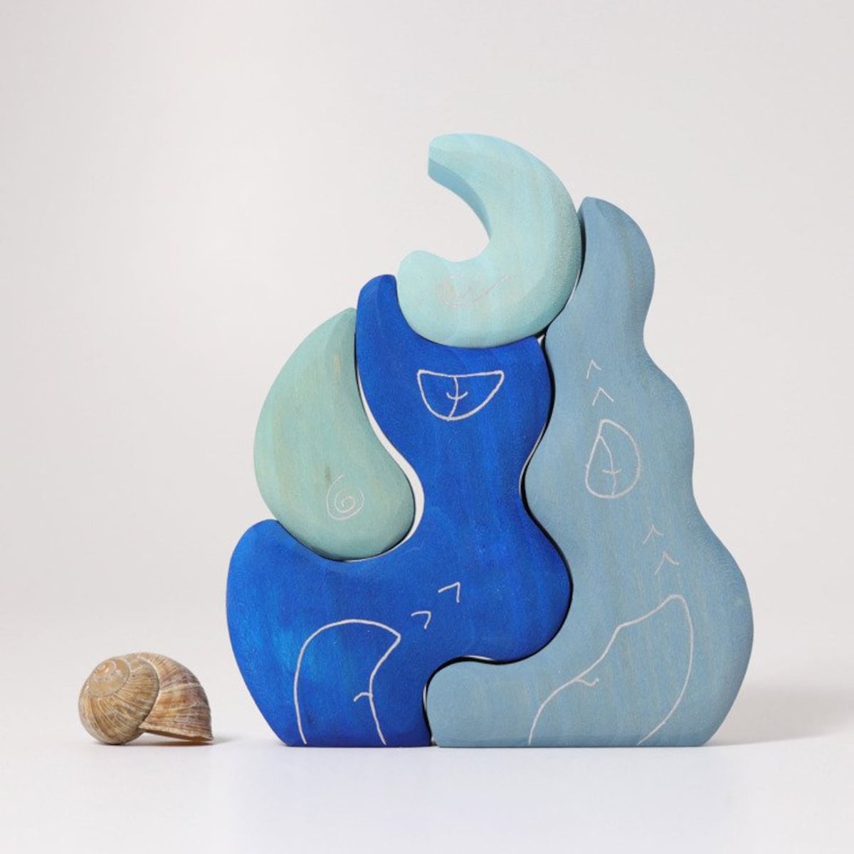 Kształty podniebne - drewniane klocki Grimm's niebieskie 1+