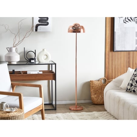 Lampa podłogowa metalowa miedziana SENETTE