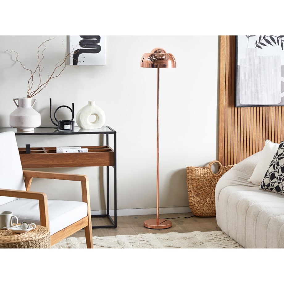 Lampa podłogowa metalowa miedziana SENETTE