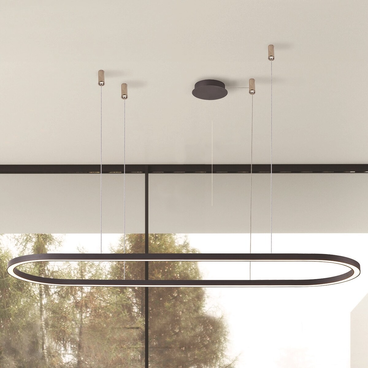 Ledowa lampa wisząca Elena AZ5055 50W eliptyczna czarna