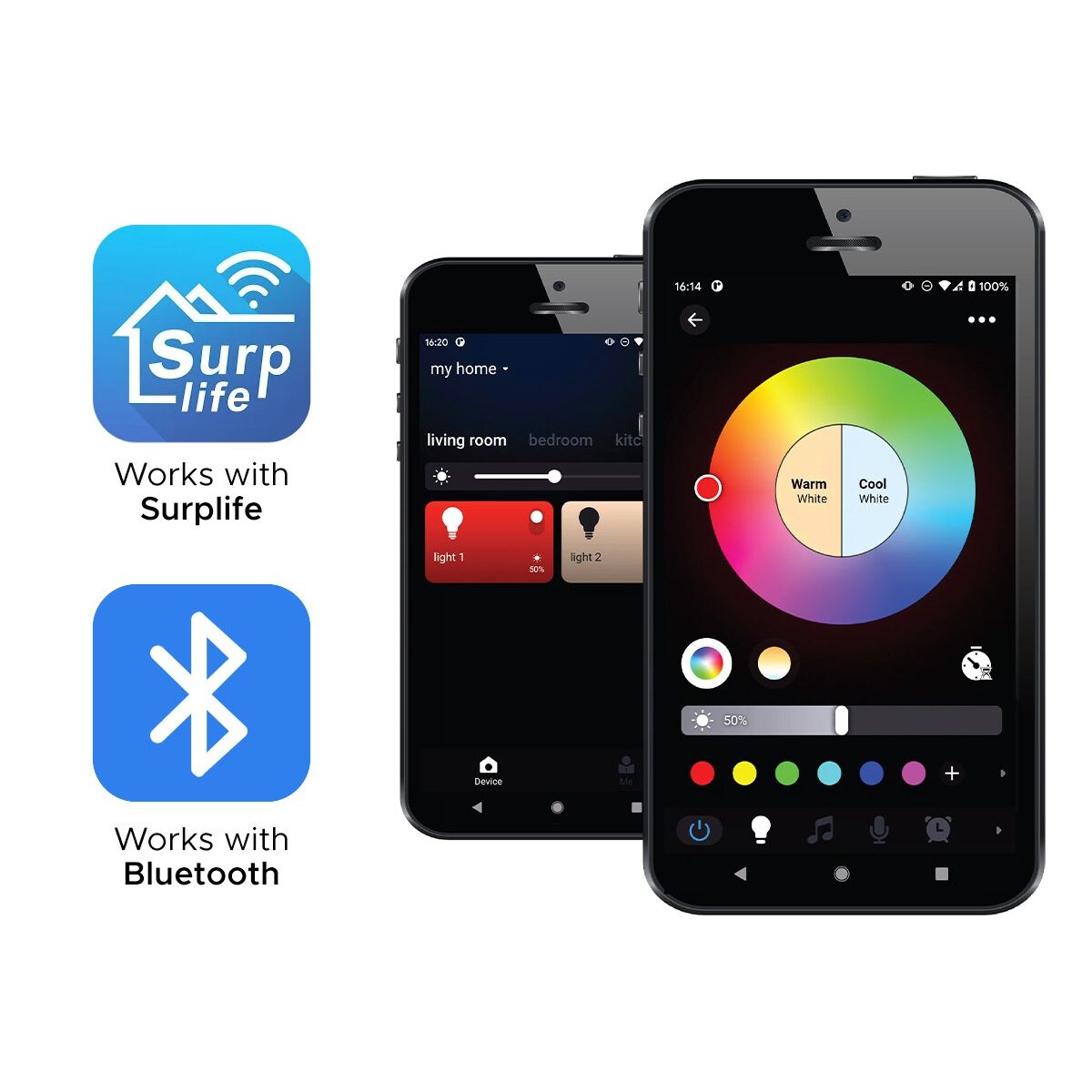 Łańcuch świetlny kolorowy Smart LED 2 m z aplikacją SAARLOQ