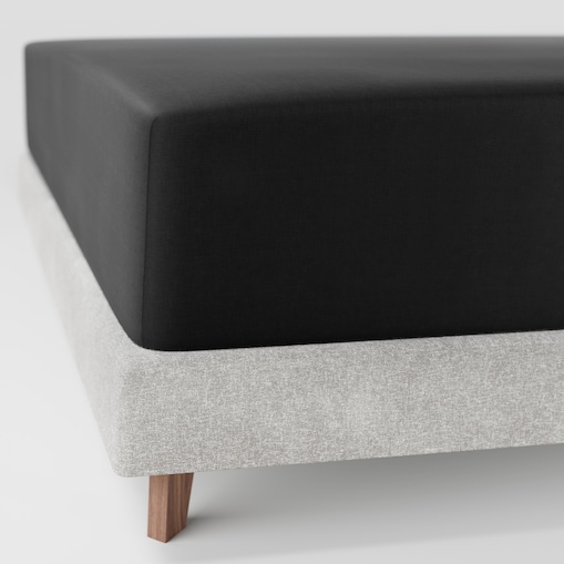 Prześcieradło satynowe 90x200 PAN MATERAC czarne z gumką 100% bawełna