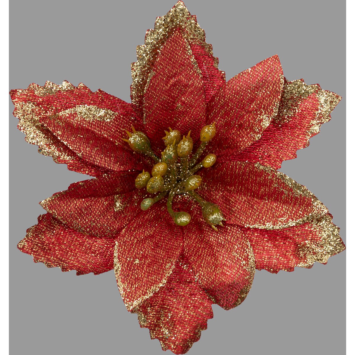 Obrączka na serwetki, gwiazda betlejemska ze złotym zdobieniem, 2 sztuki