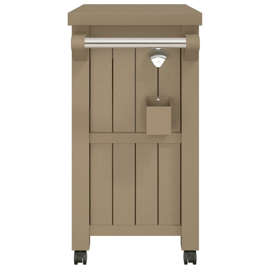 vidaXL Wózek kelnerski 3-w-1, jasnobrązowy, polipropylen