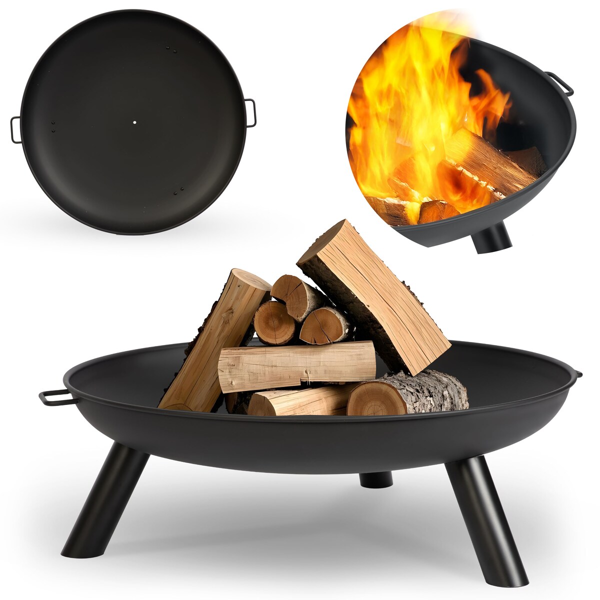 Palenisko ogrodowe z uchwytami na ognisko grill 80cm Berdsen BD-882