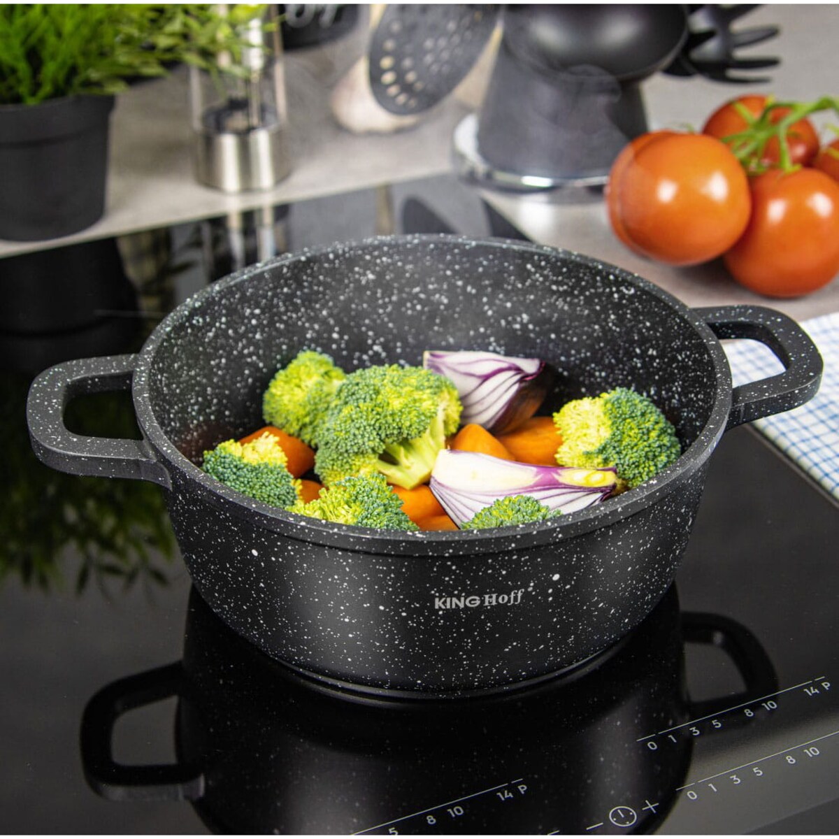 Garnek z powłoką marmurową 4.5L 24cm indukcja gaz KINGHOFF