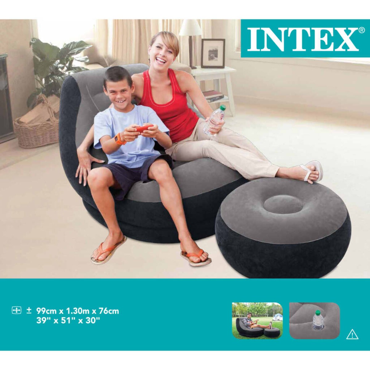 Intex Fotel dmuchany z pufem Ultra Lounge Relax, 68564NP