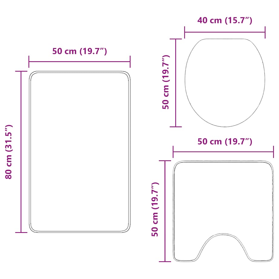 vidaXL 3-częściowy zestaw mat łazienkowych ciemnoszary polipropylen antypoślizgowy