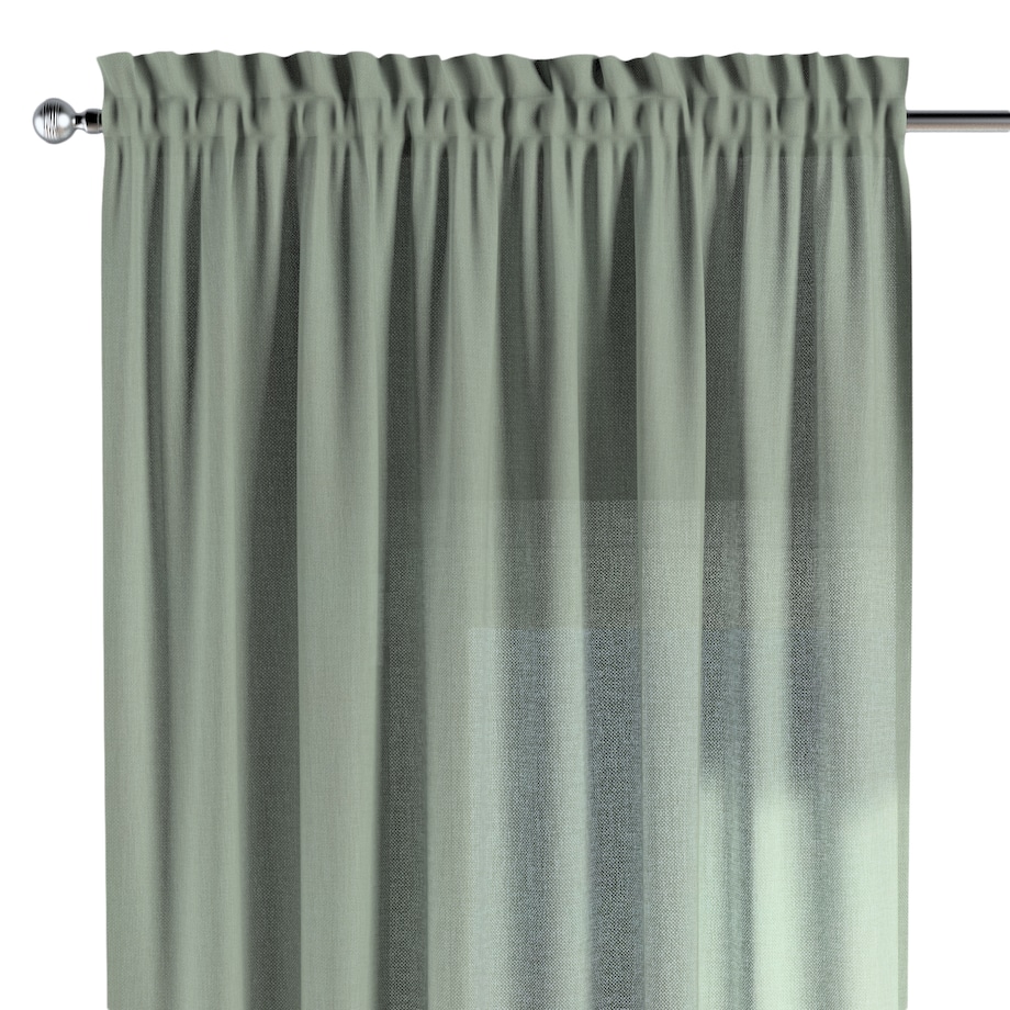 Zasłona na kanale z grzywką 1 szt. 130x260 eukaliptusowo zielony