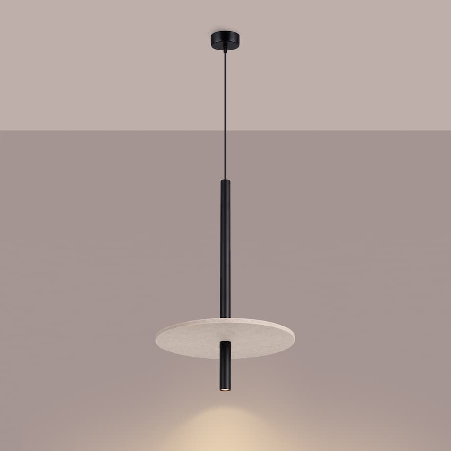 Lampa wisząca FELTRO 1 czarna/beżowa