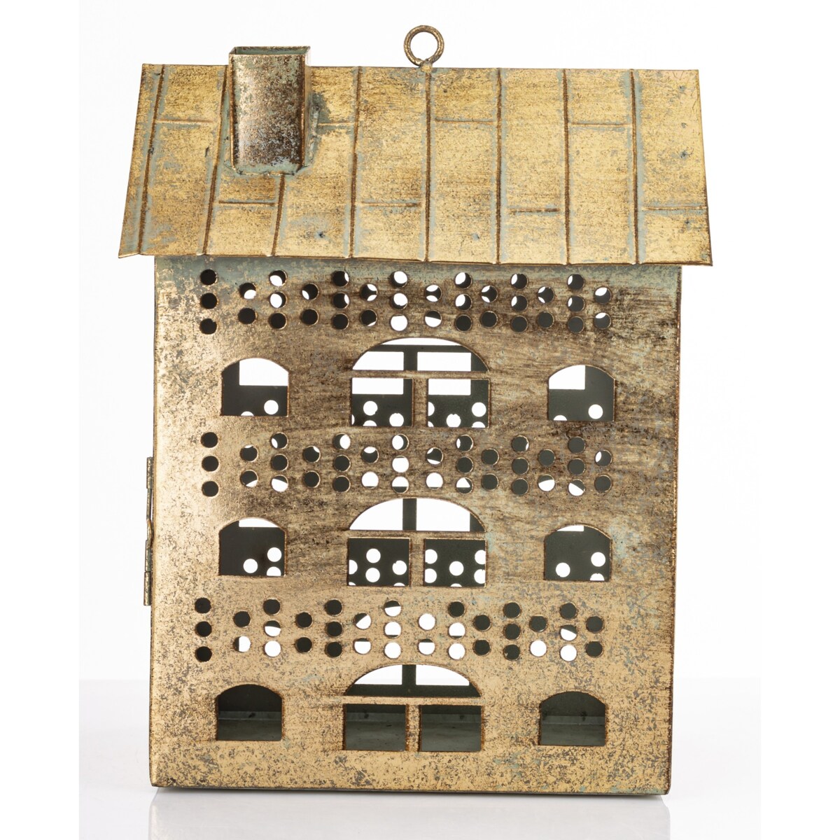 Dekoracja - metalowy domek 32x25x16 cm MUOYA z drzwiczkami