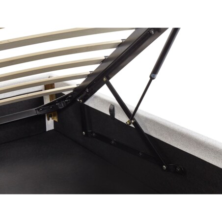 Łóżko z pojemnikiem tapicerowane 180 x 200 cm jasnoszare DINAN