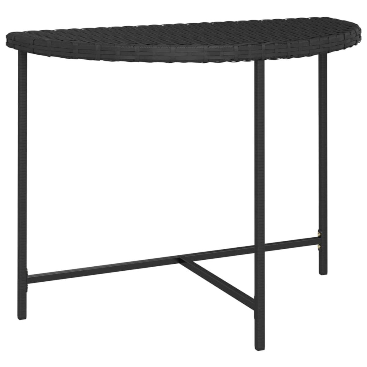 vidaXL Stolik ogrodowy, czarny, 100x50x75 cm, rattan PE
