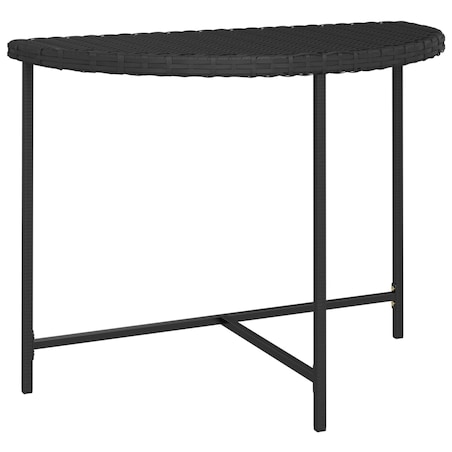 vidaXL Stolik ogrodowy, czarny, 100x50x75 cm, rattan PE
