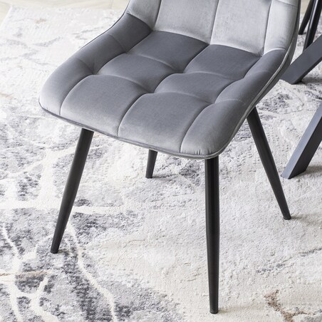 Krzesło Tapicerowane Welurowe Do Salonu Jadalni Loft Velvet Szare RIO