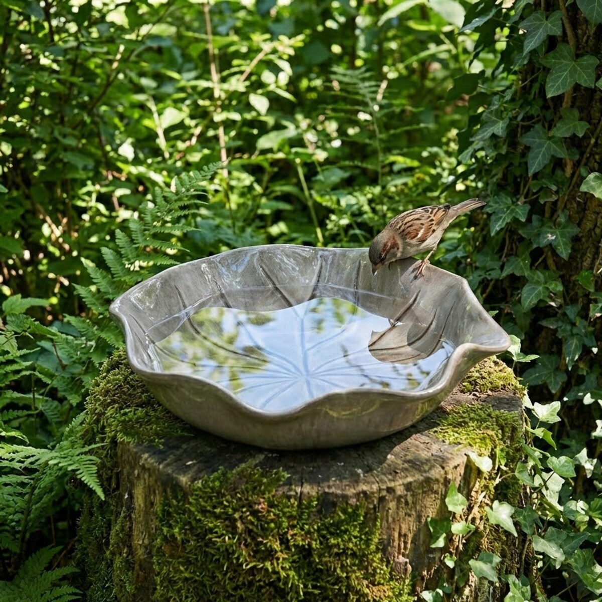 MISA OGRODOWA NA FONTANNĘ POIDEŁKO DEKORACYJNA GLINIANA SZARA MISKA GLINA