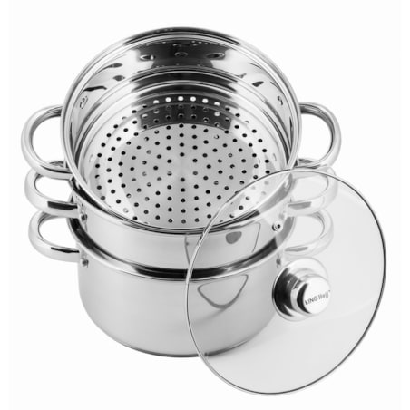 Garnki do gotowania na parze 4 ele. 22cm parowar indukcja KINGHOFF