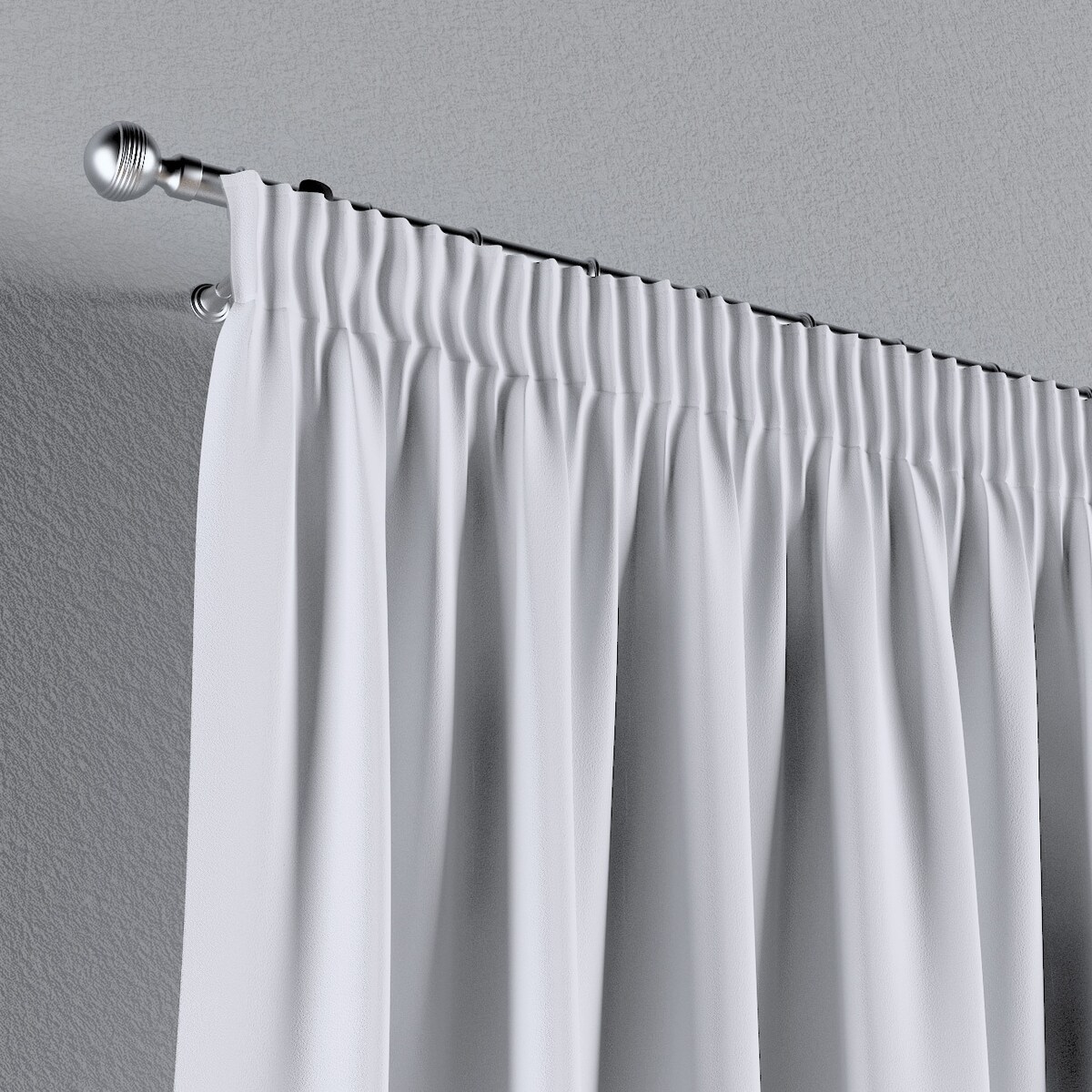 Zasłona na taśmie marszczącej 1 szt. 130x260 stalowa biel