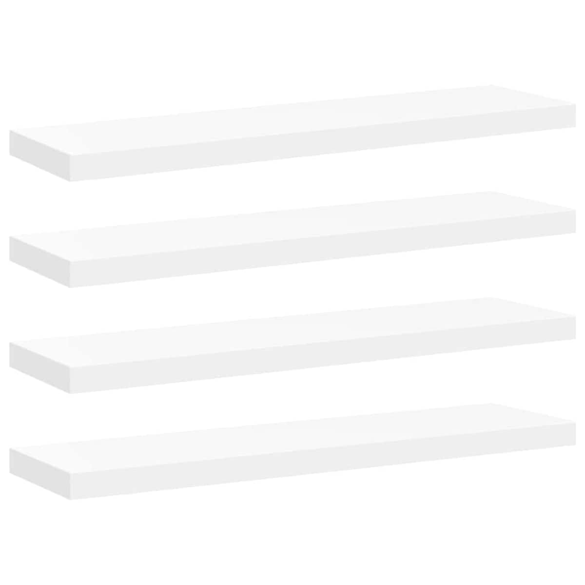 vidaXL Półki ścienne, 4 szt., białe, 90x23,5x3,8 cm, MDF