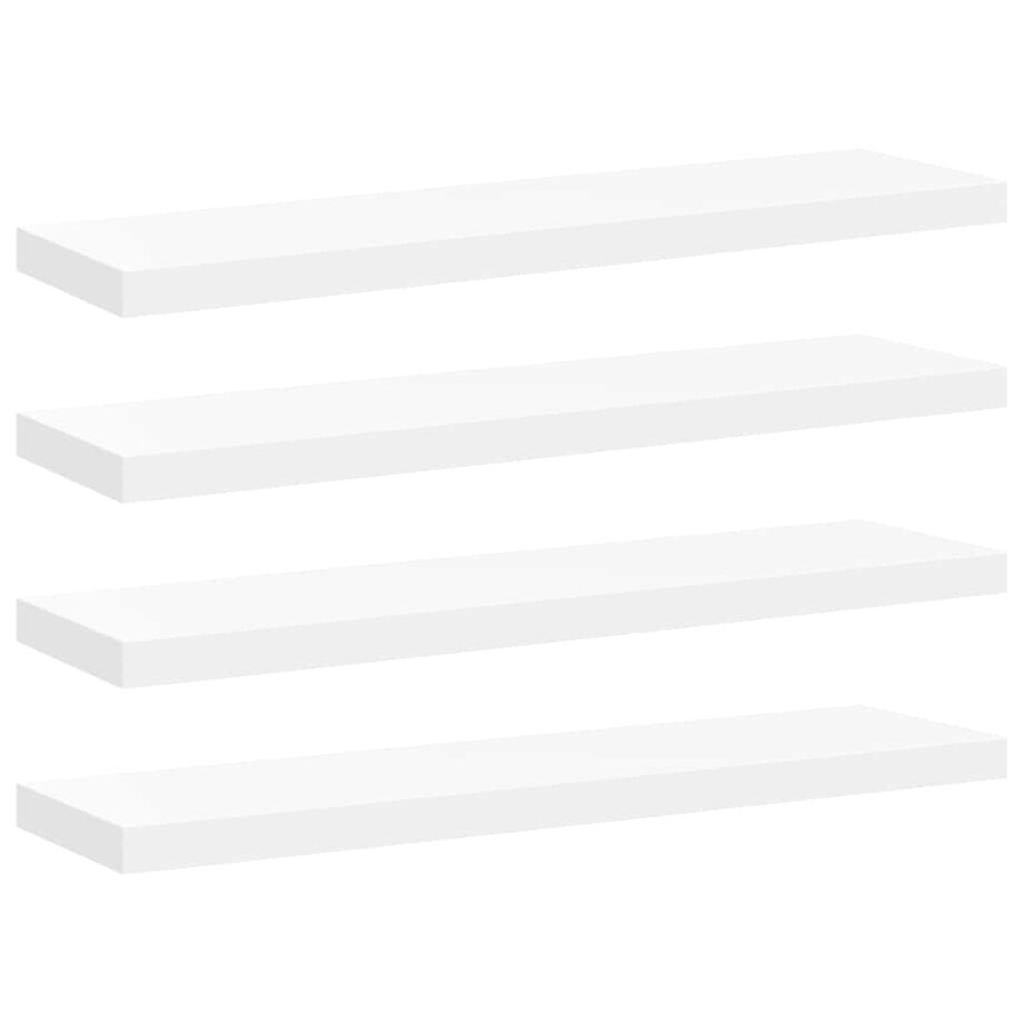vidaXL Półki ścienne, 4 szt., białe, 90x23,5x3,8 cm, MDF