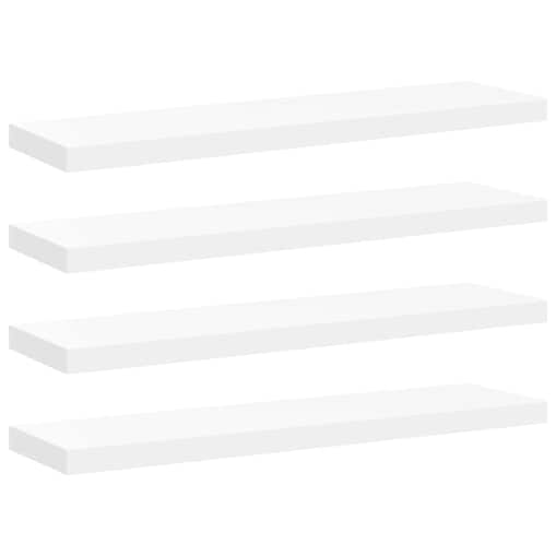 vidaXL Półki ścienne, 4 szt., białe, 90x23,5x3,8 cm, MDF
