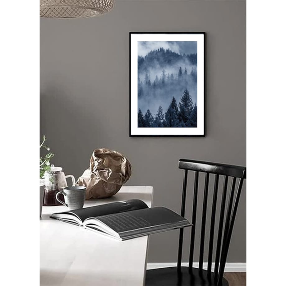 Poster Story, Plakat, Obraz - Las w Niebieskich Odcieniach, wymiary 42 x 60 cm