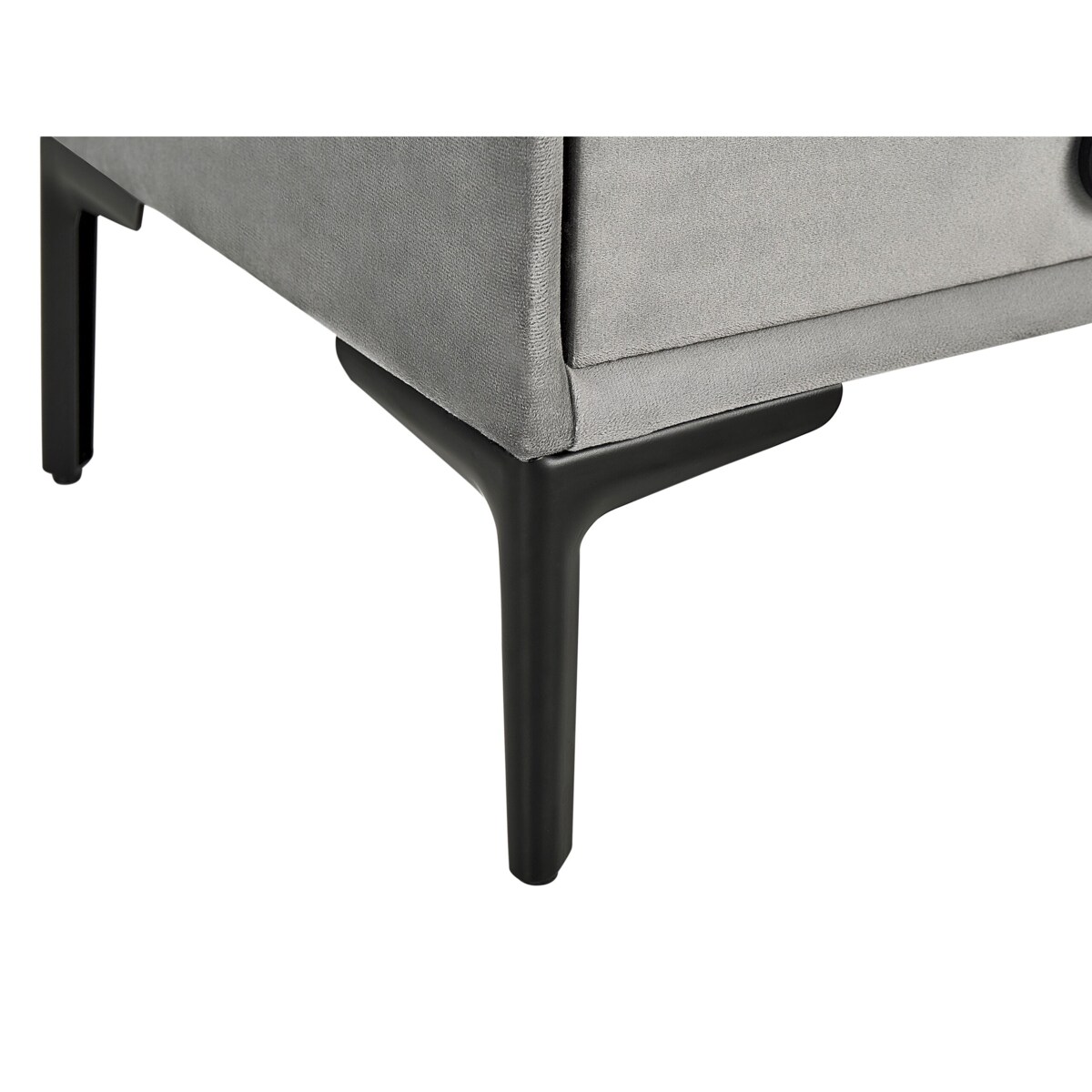 Szafka nocna welurowa szara SEZANNE