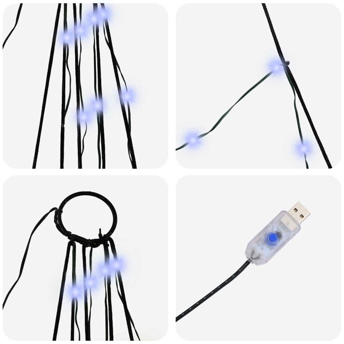 vidaXL Ledowa Choinka Bożonarodzeniowa z Kolcami do Ziemi Niebieski