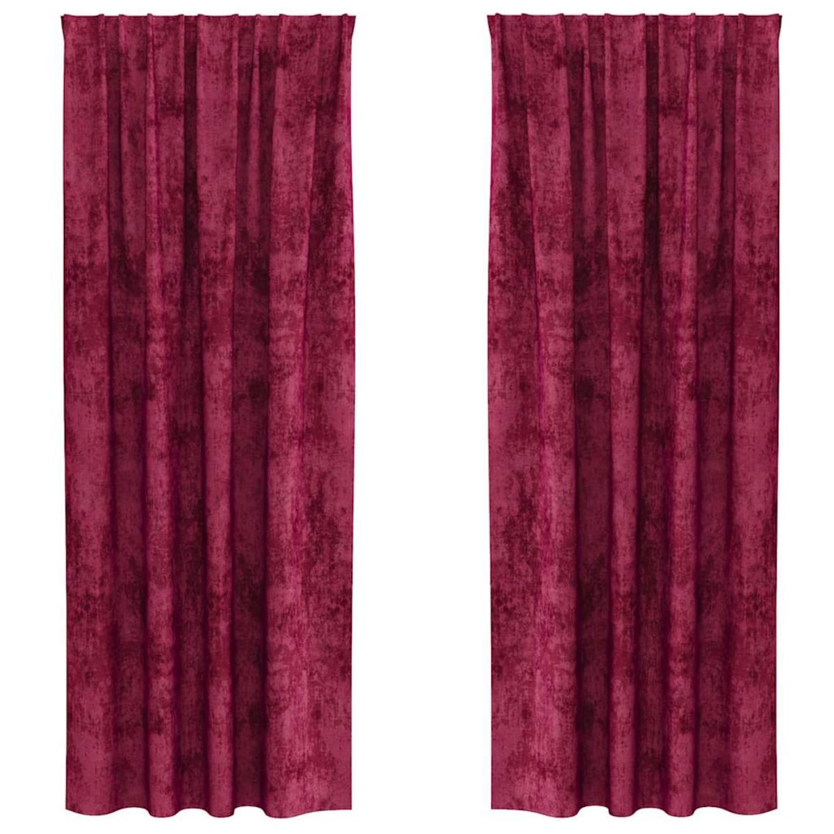 vidaXL Zasłona z zasłonami 2 pcs czerwone wino 225 x 140 cm Aksamit