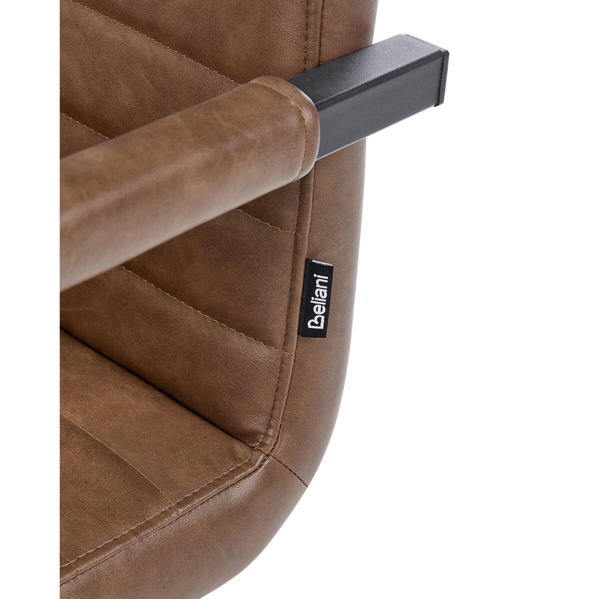 Krzesło konsolowe Zestaw 2 Skóra ekologiczna Brązowy BUFORD