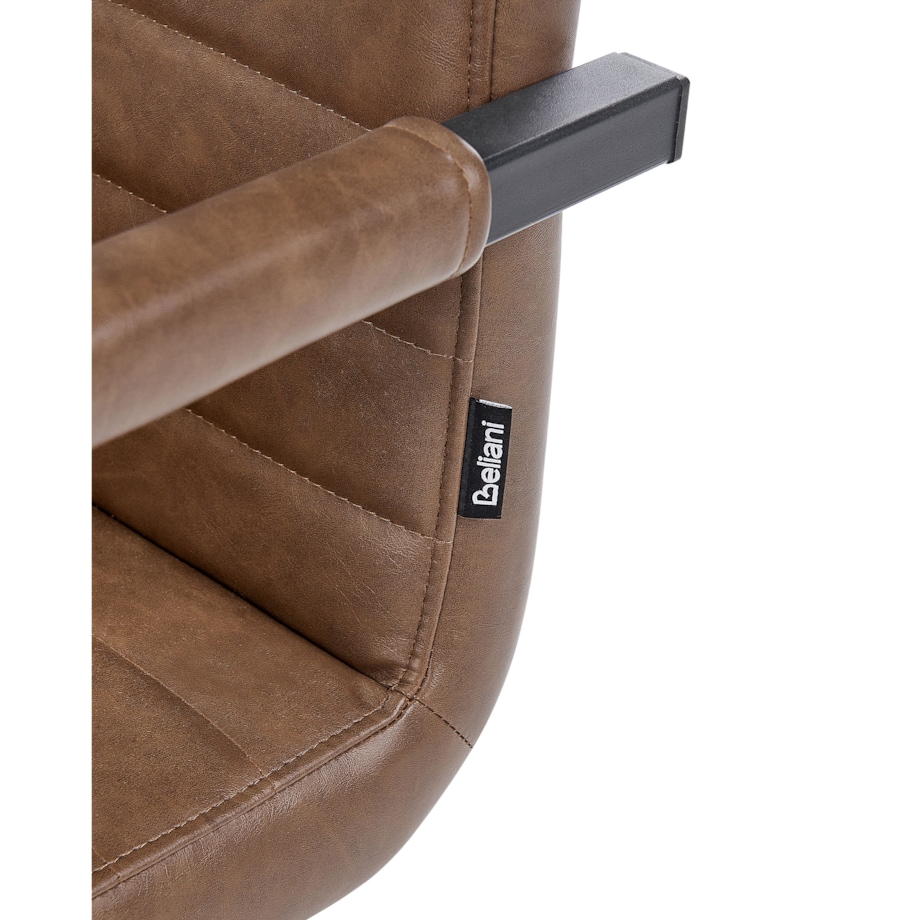 Krzesło konsolowe Zestaw 2 Skóra ekologiczna Brązowy BUFORD