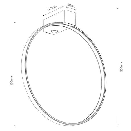 Okrągły kinkiet ścienny Agaro 4307 Shilo LED 9W 4000K metalowy pierścień czarny