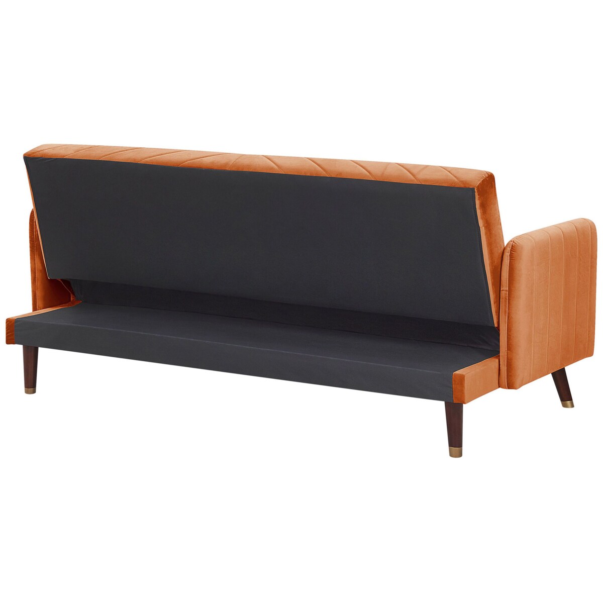 Sofa rozkładana SENJA Welur Pomarańczowy dla 3 osób