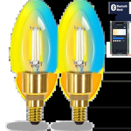 inteligentna żarówka bluetooth mesh c35 4.5w cct 2 szt. ,z pilotem