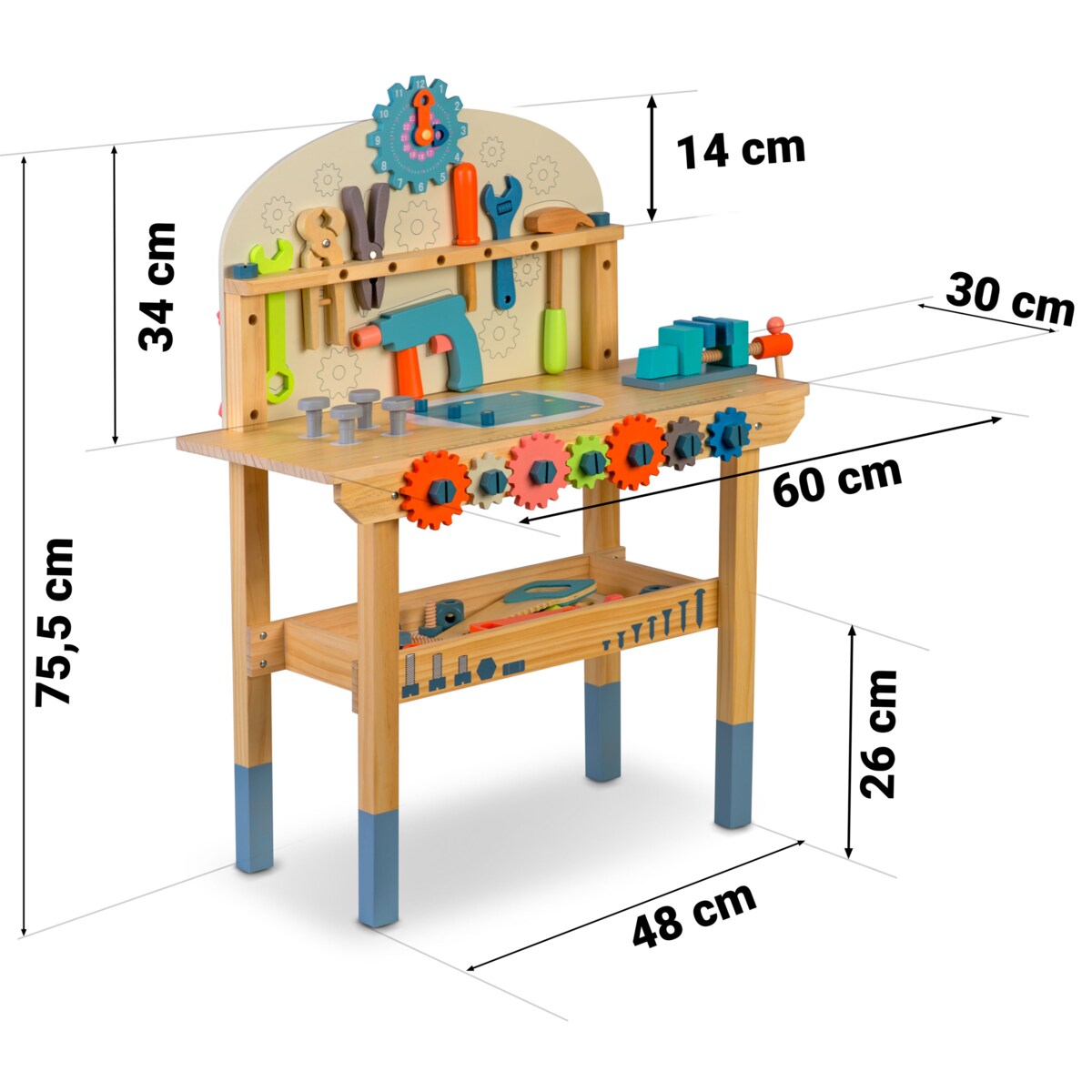 Drewniany warsztat dla dzieci z narzędziami stół Ricokids
