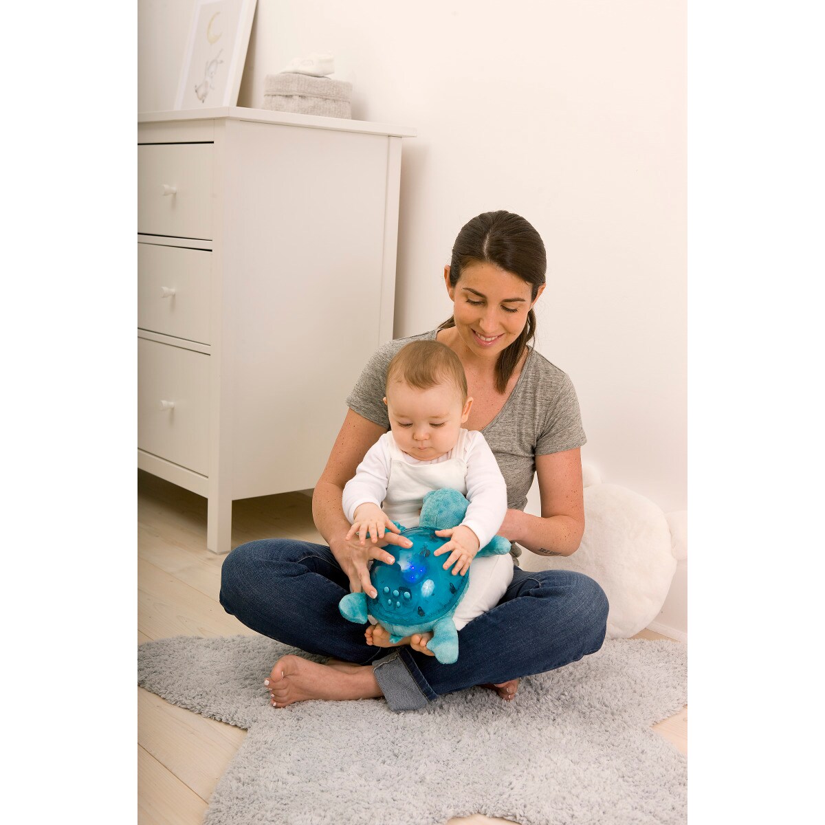 Projektor z pozytywką - Żółw podwodny niebieski ECO - Cloud b® Tranquil Turtle™