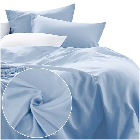 Pościel satyna bawełniana 220x200 kolor niebieski