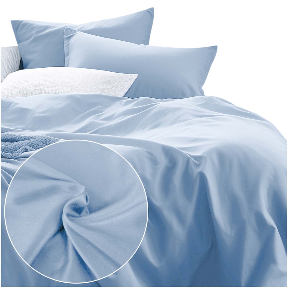 Pościel satyna bawełniana 220x200 kolor niebieski