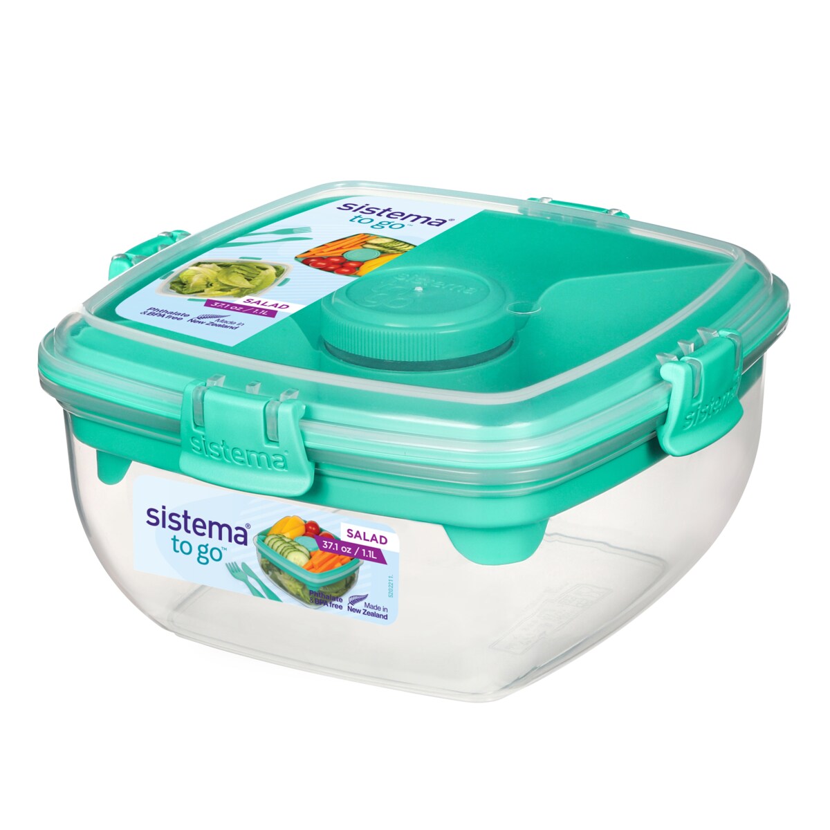 Sistema lunchbox na sałatkę + sztućce 1100ml