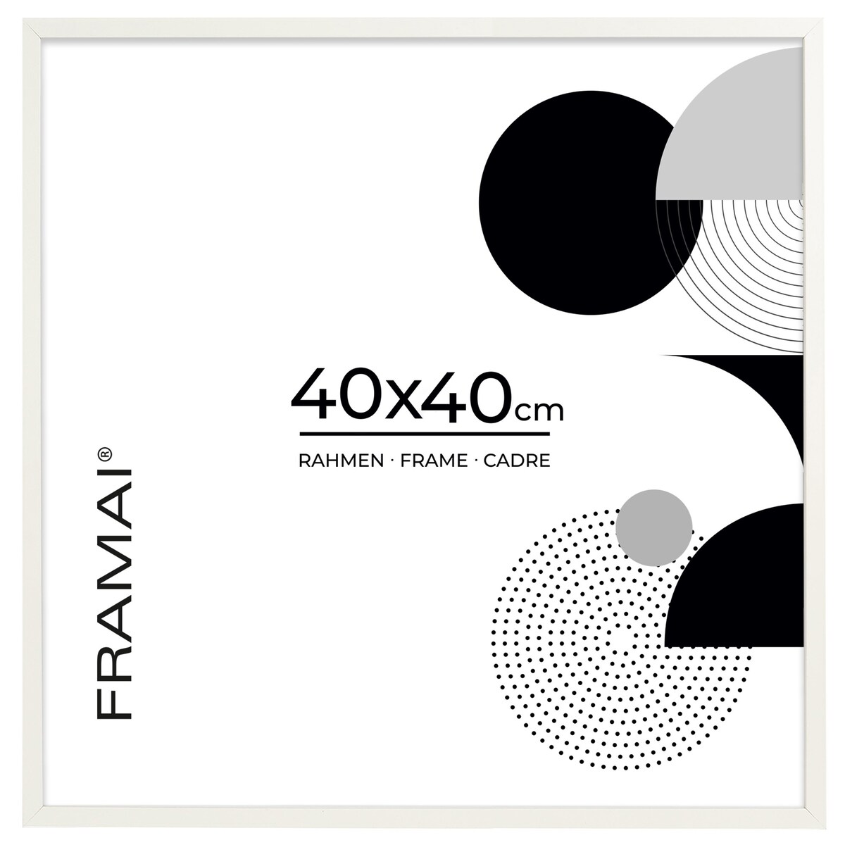 Biała ramka na zdjęcia 40x40 cm wisząca rama MDF z plexi klasyczna ramka kwadratowa