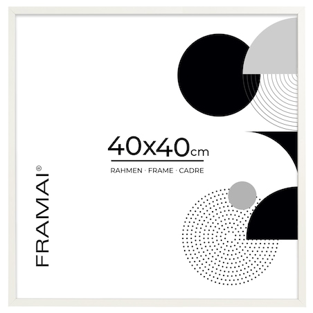 Biała ramka na zdjęcia 40x40 cm wisząca rama MDF z plexi klasyczna ramka kwadratowa