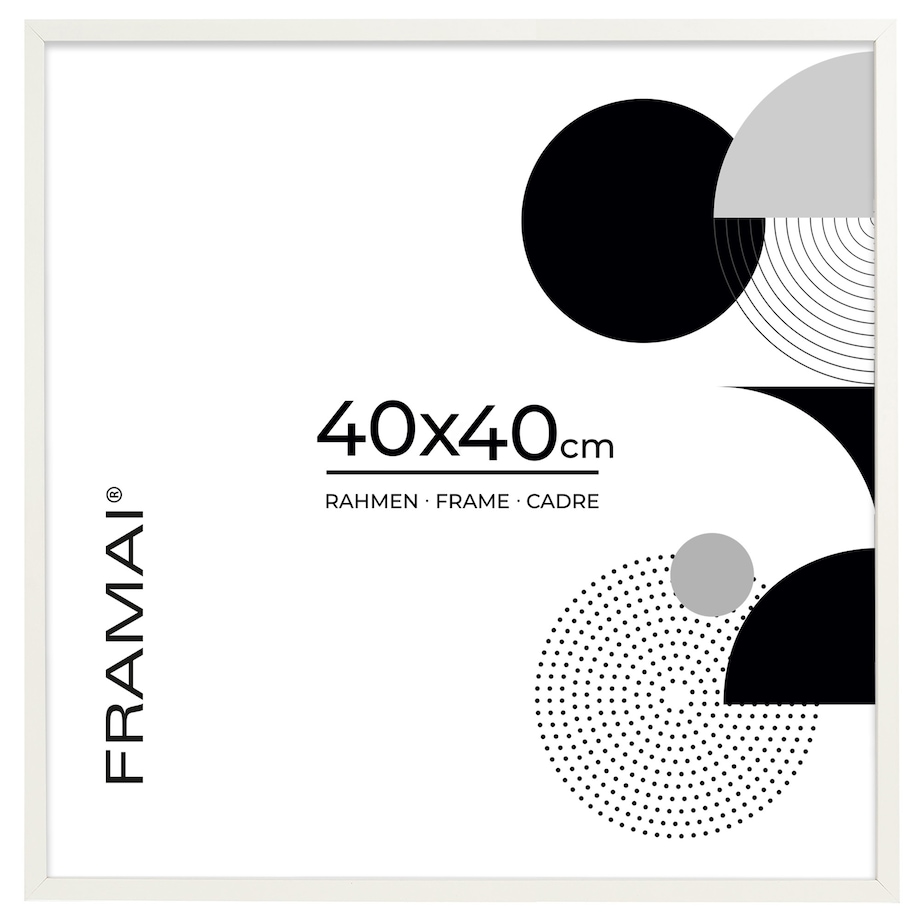 Biała ramka na zdjęcia 40x40 cm wisząca rama MDF z plexi klasyczna ramka kwadratowa