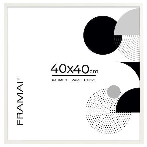 Biała ramka na zdjęcia 40x40 cm wisząca rama MDF z plexi klasyczna ramka kwadratowa