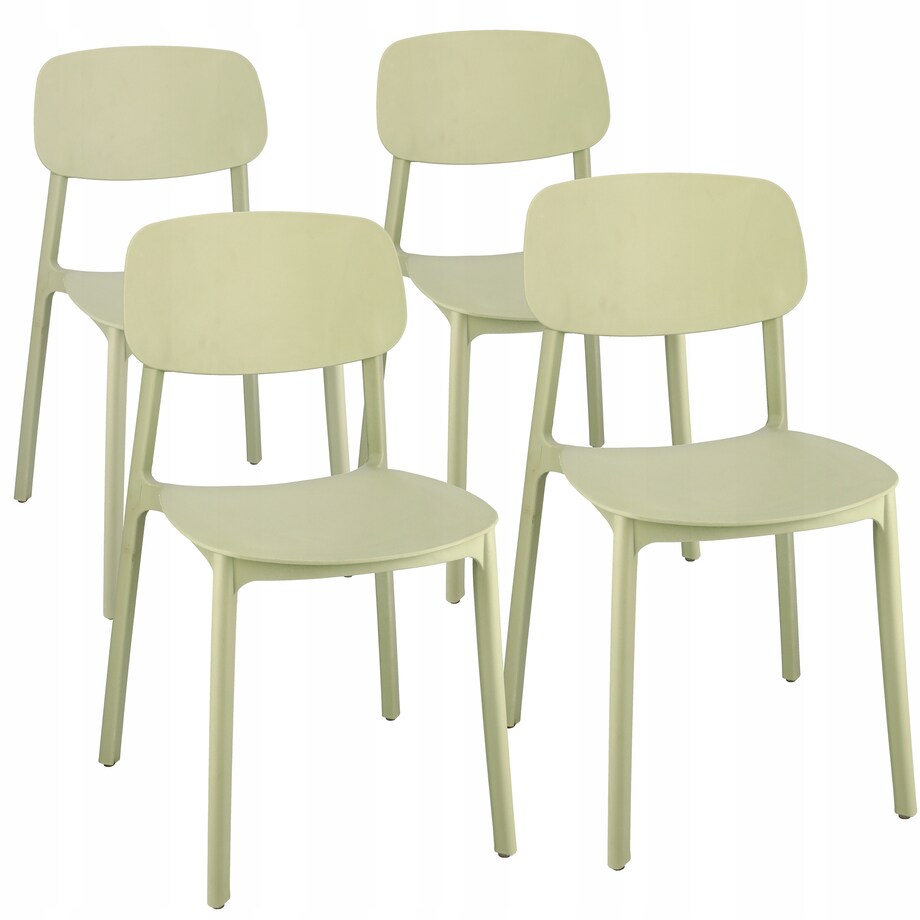 4 x Krzesło wygodne LARA plastikowe szałwiowe