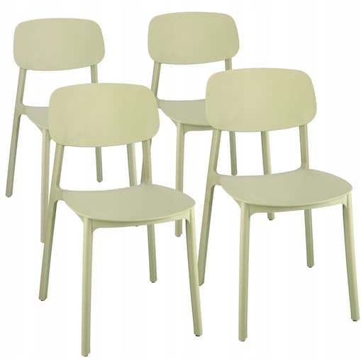 4 x Krzesło wygodne LARA plastikowe szałwiowe