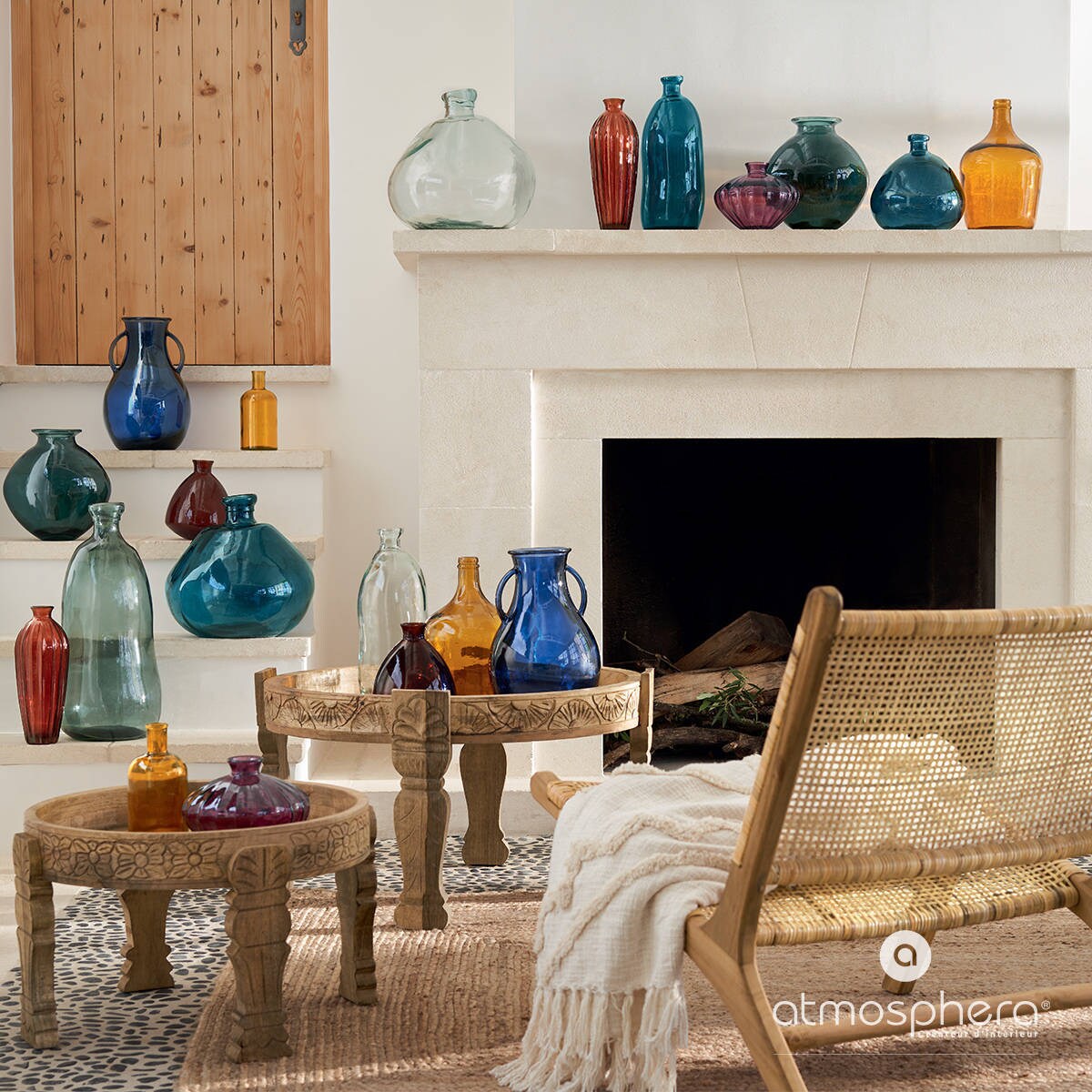 Duży okrągły wazon ze szkła z recyklingu ULY, Ø 45 cm