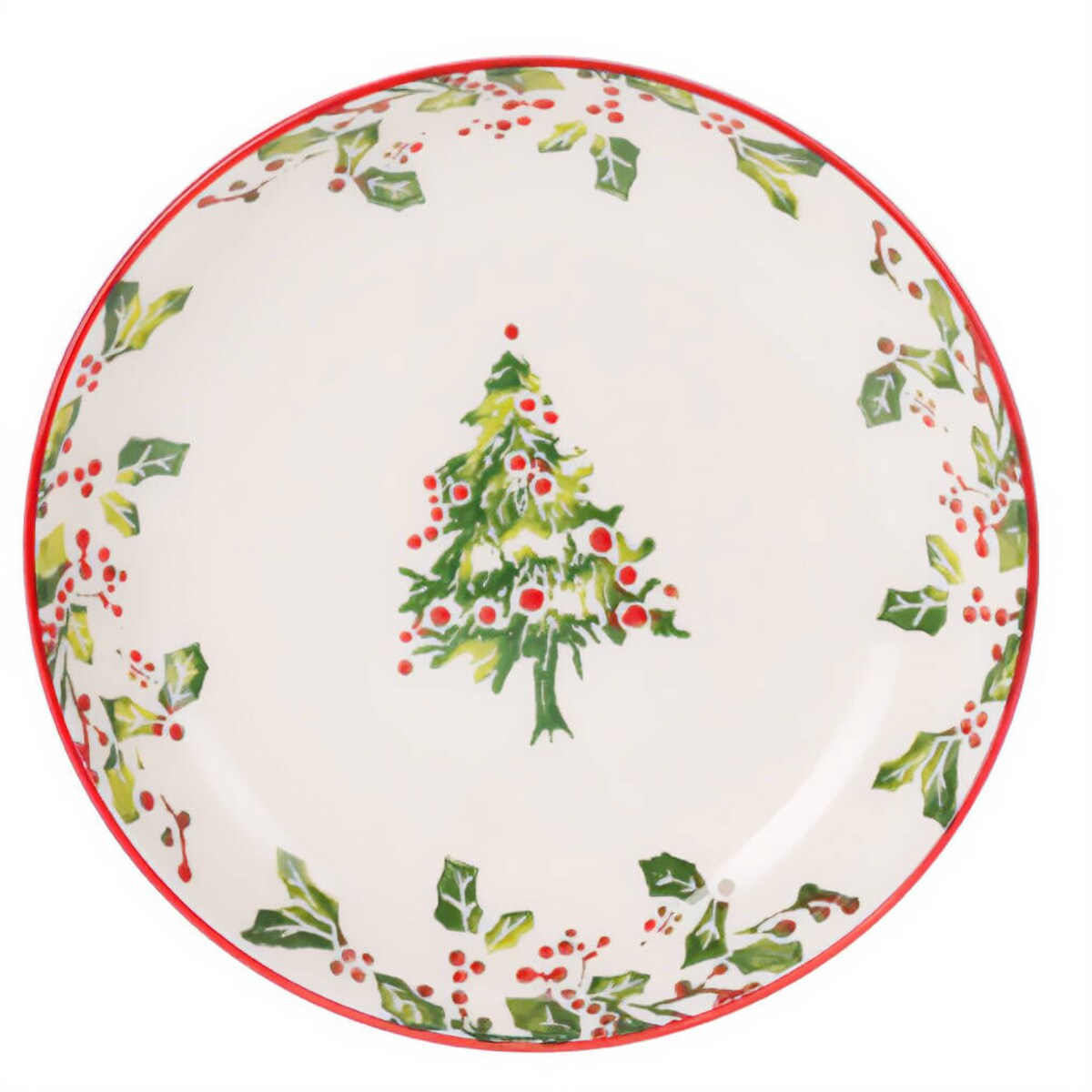 Świąteczny talerz głęboki z kamionki, Ø 21 cm