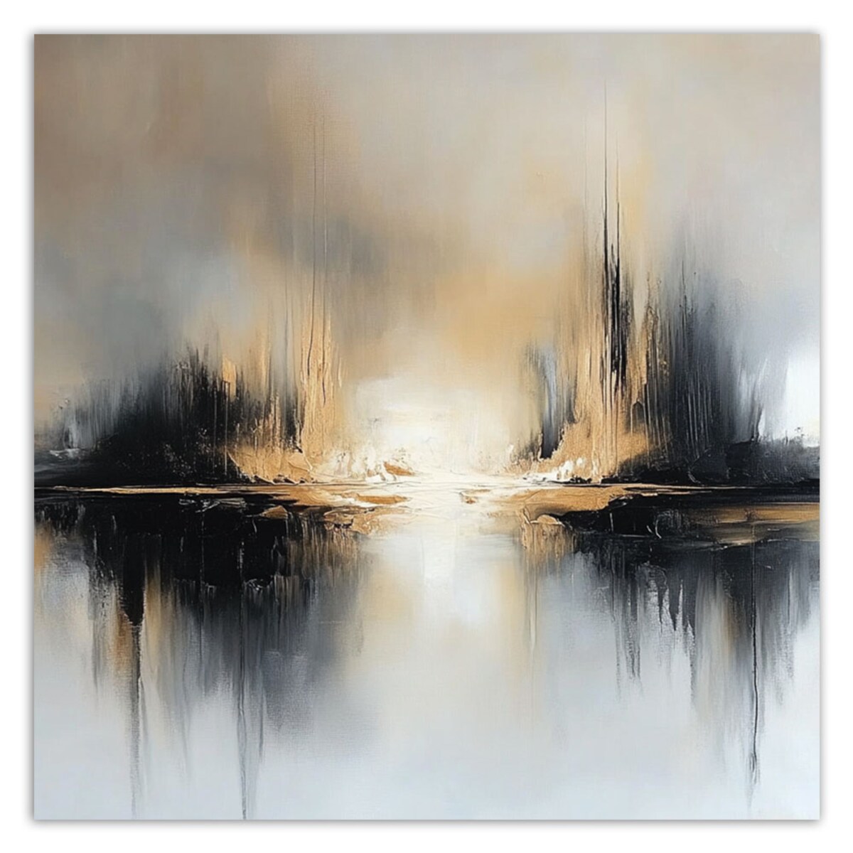 Abstrakcyjny Obraz do salonu sypialni kuchni biura Tekstura Beżowo Szara jak malowany 60x60