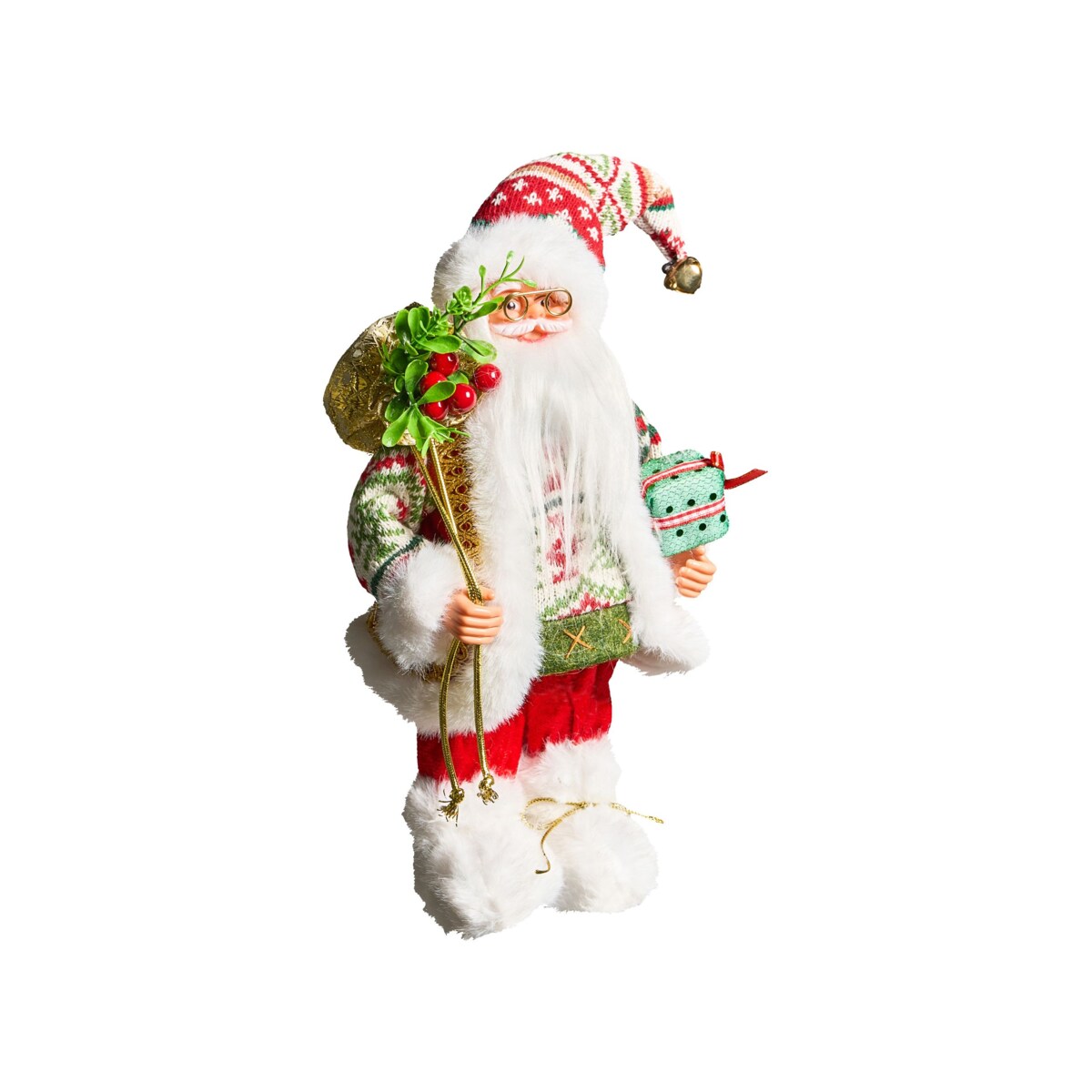 Dekoracja świąteczna MOSVATN Mikołaj 37 cm Czerowny/ zielony