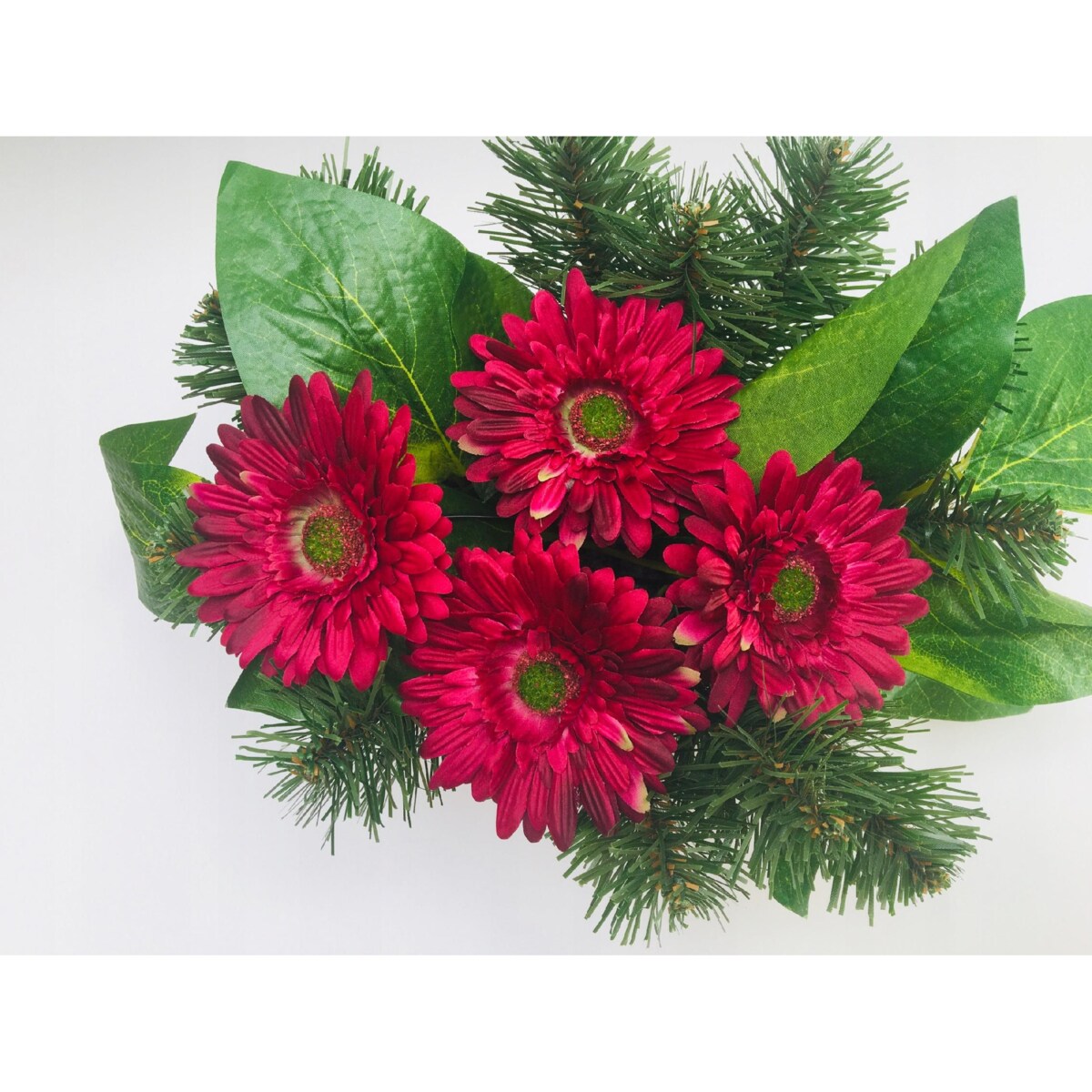 GOTOWY STROIK bukiet podkład w doniczce na cmentarz grób mamy z kwiatami